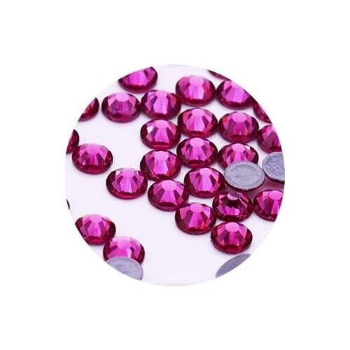 SS5-SS30 Glass Crystal Purplish red Rhinestones Iron On Stones Flatback Clear Hotfix Rhinestones For Wedding Dress Shoes Diy