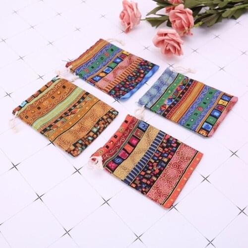 Drawstring Jewelry Pouch Cotton Linen Gift Bags Wedding Favors Egyptian Style Drawstring Bag