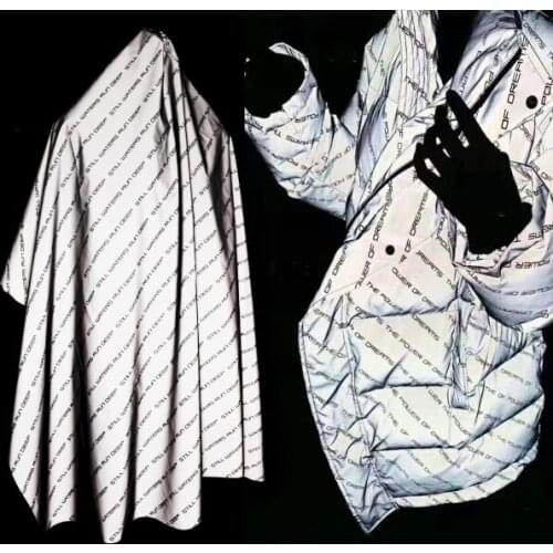 Reflective bright silver down jacket trench coat suit designer fabric