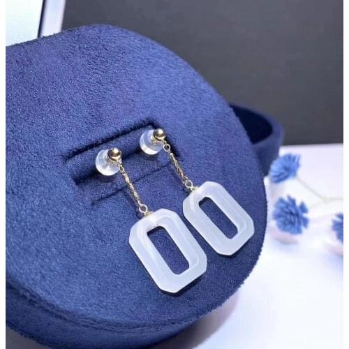 Party Gift Super Good Color Jasper Earring 925 Sterling Silver Fahshion Natural and Real Jade Earring