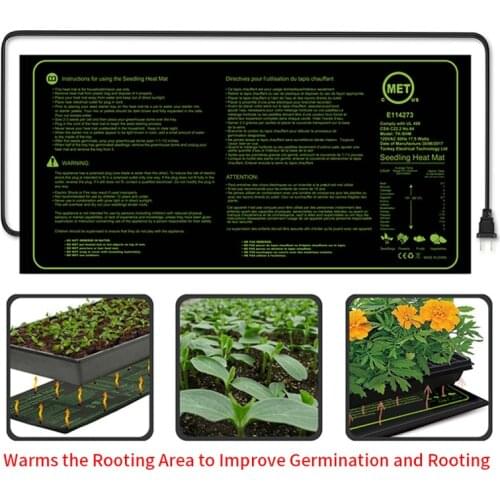 Waterproof Flower Vegetable Plant Seedling Heating Pad 48x20in Seed Germination Heating Pad UL122x50.8cm
