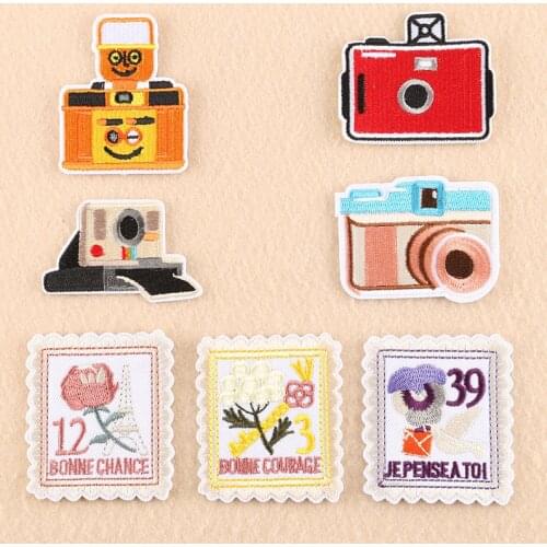 New Embroidered Cloth Stickers Camera Photo Clothing Accessories Shoes Hats Bag Accessories Patch Badge Wholesale Customization