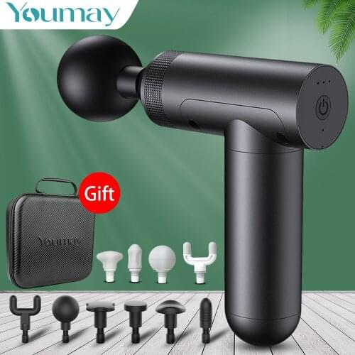 Youmay Mini Massage Gun Fascia Gun Sport Therapy Muscle Massager Body Relaxation Pain Relief Shaping Slimming Neck Back Massager