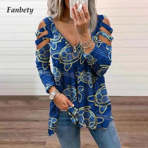 Women Elegant Animal Print Zipper Blouses Shirts 2021 Autumn Casual V-Neck Long Sleeve Pullover Tops Lady Sexy Hollow Out Blusa