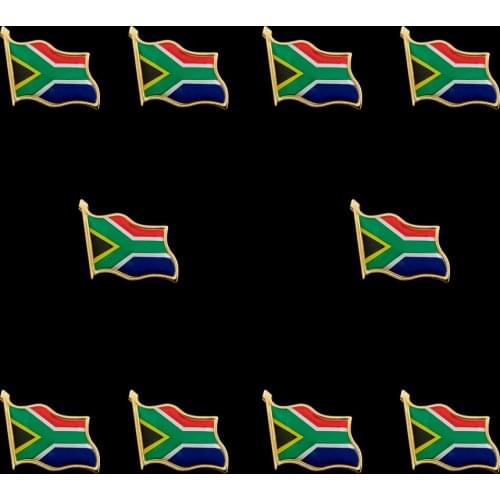10PCS Customized Metal Lapel Pins Custom Metal South Africa Flag badge Pin Brooch
