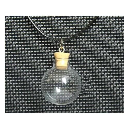 2PCS 16/18/20/25MM Ball With Cork Necklace Wishing bottle necklace good luck charm necklace Pendant