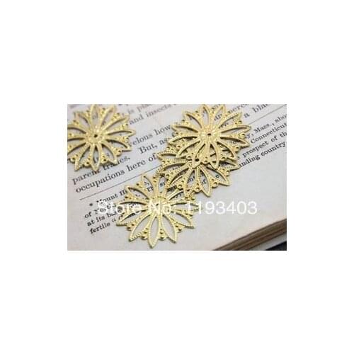 20PCS RAW brass Filigree Jewelry Connectors Setting Cab Base Connector Finding 25mm(FILIG-RB-46)