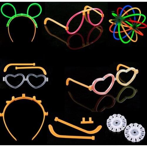 30 sets glow stick accessories connectors Headband glasses butterfly Bracelets Necklaces Neon Party Fluorescent Colors Xmas t78