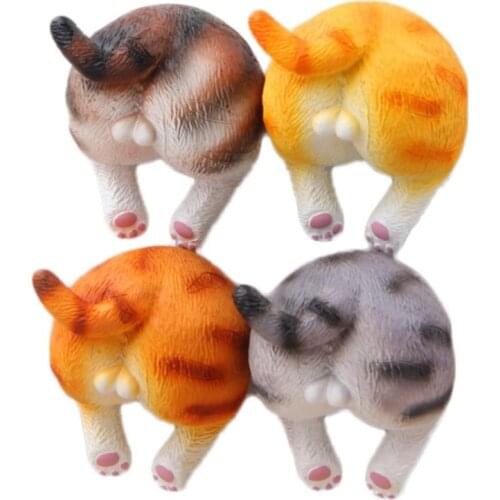 3D Funny Cute Cat Butt Refrigerator Magnets Office Magnets Calendar Magnet Whiteboard Magnets Home Decoration (Set of 4)