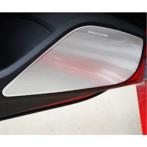4pcs Car Styling Door Audio Speakers Frame Cover Stereo Loudpeaker Decoration Trim For Audi A3 8V 2014-18 Interior Stickers
