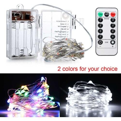 8 modes Remote Control 5M/10M RGB LED Outdoor Christmas Fairy Lights Wedding Decor Copper Wire LED String Lights Starry light