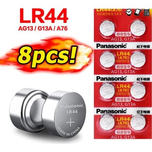 8Pcs AG13 Battery G13A 357 LR44 Coin Button Cell Battery 1.5V 120mA Alkaline Batteries For Toy Watch Calculator Electric Toy etc