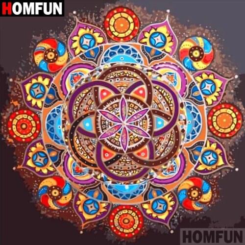 HOMFUN Full Square/Round Drill 5D DIY Diamond Painting "Mandala pattern" 3D Diamond Embroidery Cross Stitch Home Decor A18604