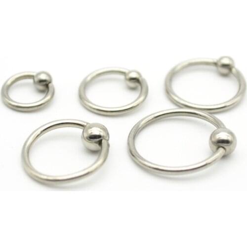 BCR Nose ring Labret Lip Stud Tragus Nipple Ball Closure Captive Rings 16G Surgical Steel 4mm Ball Round Septum 10mm 12m