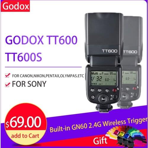 Godox TT600 TT600S Builtin GN60 2.4G Wireless Trigger System Flash Speedlite for Canon Nikon Sony Pentax Olympus Fujifilm Camera