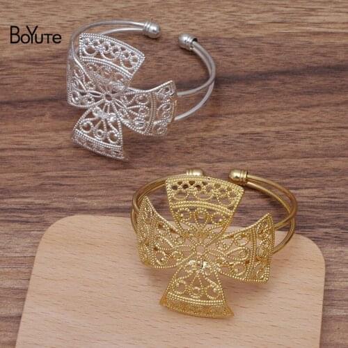 BoYuTe (5 Pieces/Lot) Big Filigree Bracelet Base Factory Direct Sale Diy Jewelry Accessories Materials