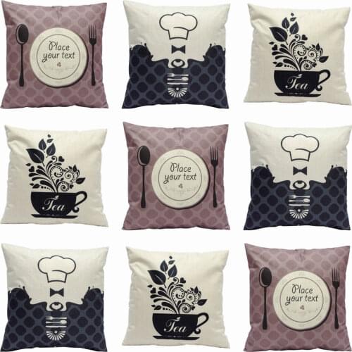 Catering Chef Printing Pillow Case Throw Pillowcase Cotton Linen Printed Pillow Covers For Office Home Textile
