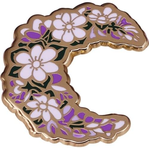 Half moon-shaped floral Pin