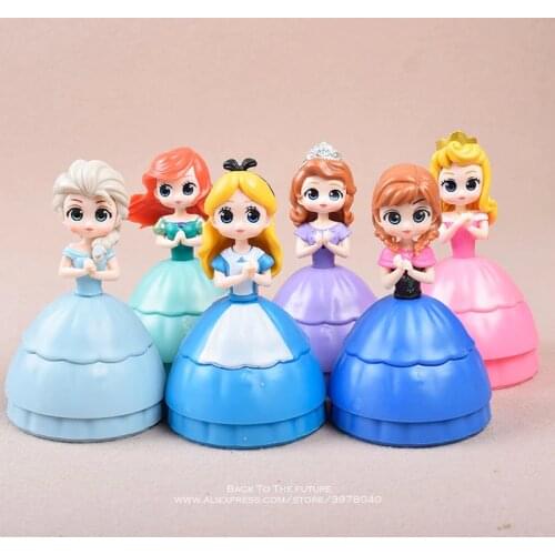 Disney Alice Sophia Anna Elsa Princess 6pcs/set 11cm Action Figure Anime Mini Collection Figurine Toy model for children gift