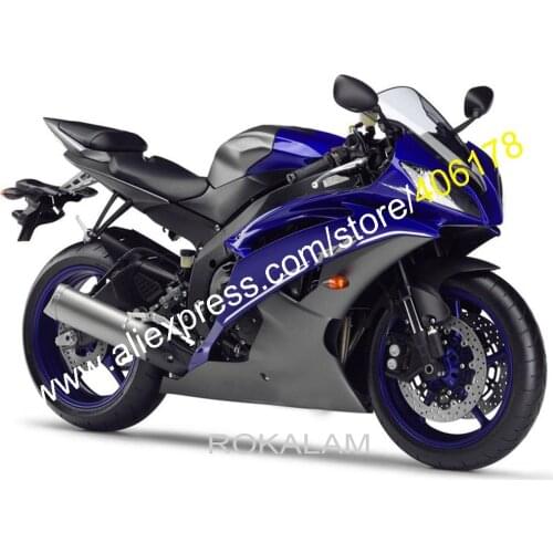 For Yamaha YZFR6 YZF R6 08 09 10 11 14 15 16 YZF600 YZF-R6 Blue Gray 2008-2016 Motorbike Fairings (Injection Molding)