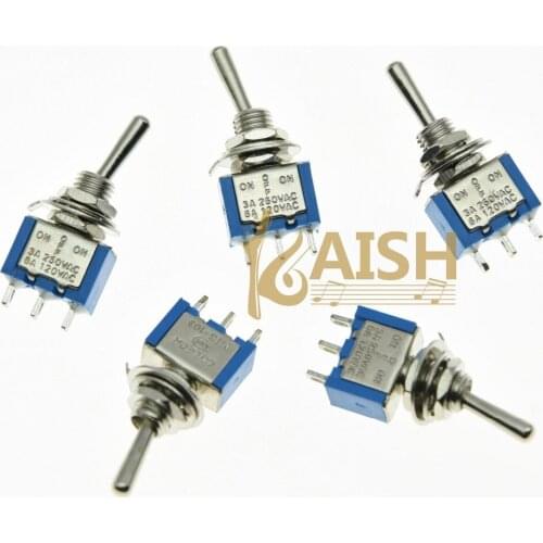 KAISH 5 Pcs Guitar Mini Toggle Switch 3- Position ON-OFF-ON 3 PIN Switches