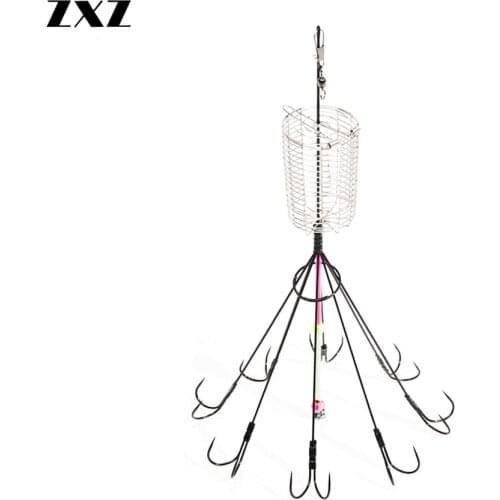 26cm Big Convenient Float Fishing Sea Fishing Octopus Hook with Special Fish Bait Cage for Soft Lure Hooks Tackle Accessories T4