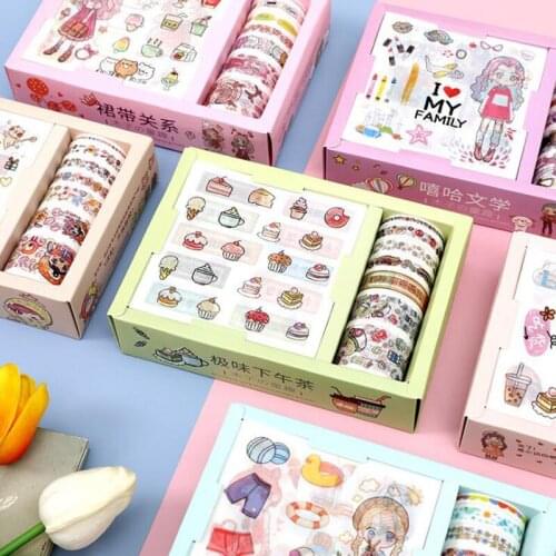Cute Stickers Tape Set Combination DIY Diary Hand Account Decoration Stickers Small Stickers Japanese Creative Scrapbook Sticker