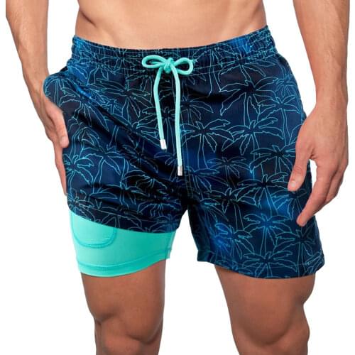 Mens Swimming Trunks Quick-drying Beach Shorts Summer Casual Cotton Blended Short With Elastic Waistband For Sport Running