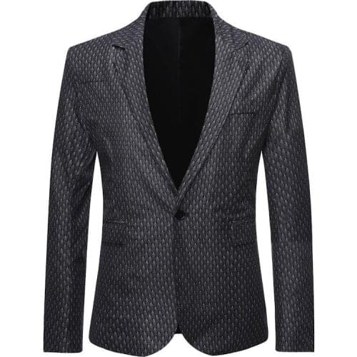 Mens Blazer Coats Slim fit Casual Blazer Jacket For Men Fashion Plaid designs Black Red Grid Coat