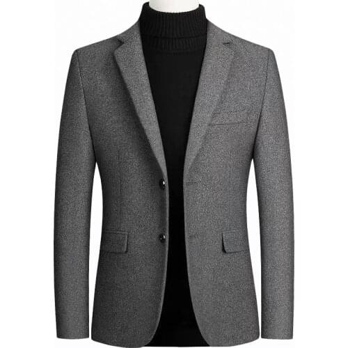 New Blazer Men Jakcet Fashion Mens Suits Wool Suit Jackets Slim Woolen Coats Mens Business Casual Coat