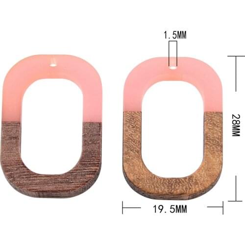 2 PCS Jewelry MakingResin & Wood Charms Flat Round Wooden Pendant in Bulk Embellishment Hanging Ornaments for DIY Craft