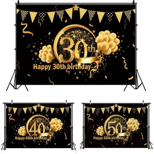 QIFU Birthday Background Decor 30 40 50 Birthday Party Decor Adult 30th 40th 50th Birthday Party Supplies 30 Years Anniversary