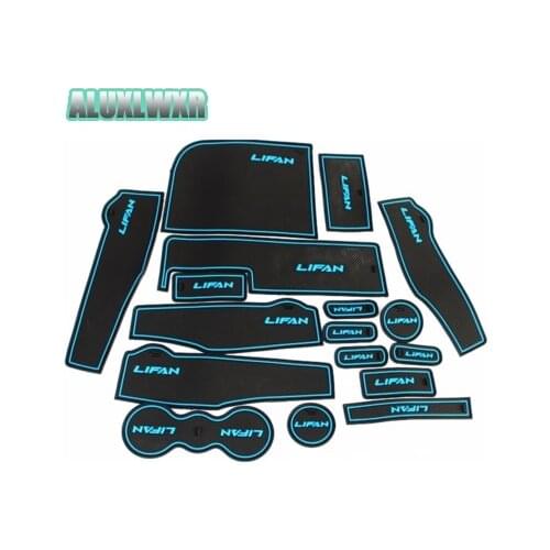 2016 2017 2018 Gate Slot Cup Mat Storage Luminous Model 17PCS Car Accessories Free Shipping Fit for Lifan Marveii Myway Rubber