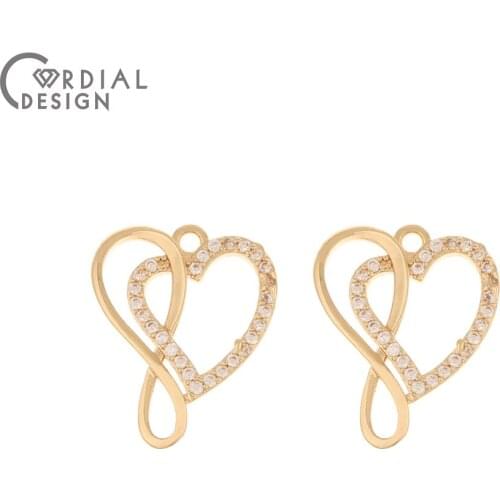 Cordial Design 40Pcs 17*21MM Jewelry Findings & Components/CZ Charms/Hand Made/DIY Pendant/Earrings Making/Jewelry Accessories