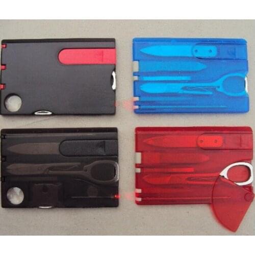 Outdoor Camping Beauty Tools Switzerland Card Knife with LED light Multifuntion Card Survival Swiss Knife SL7063