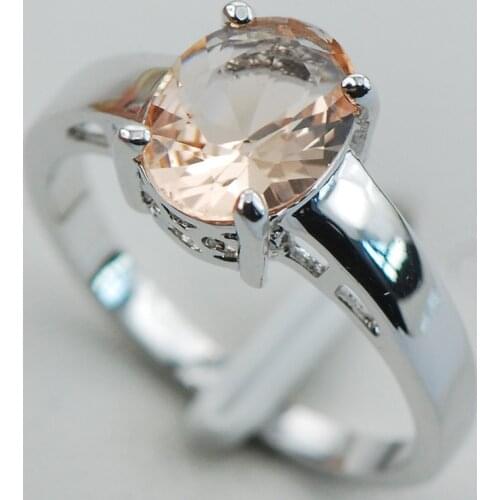 Morganite 925 Sterling Silver Wedding Party Attractive Design Ring Size 5 6 7 8 9 10 11 12 PR15 Min order is $10