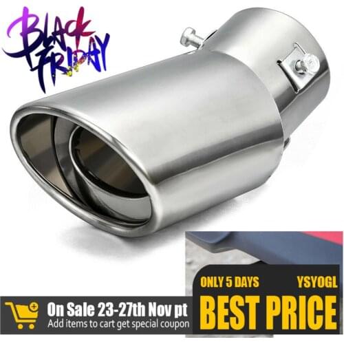 Universal Car Rear Round Exhaust Muffler Pipe Chrome Stainless Steel Automobile Tail Muffler Tip Replacement Car Accessories