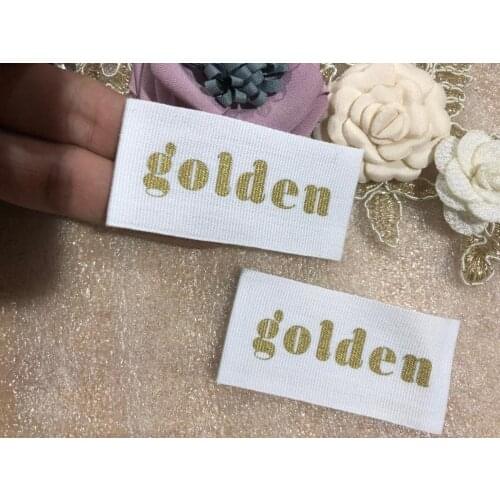 Customized design cotton garment labels/clothing labels/silk screen printed tag one color/ printed cotton label