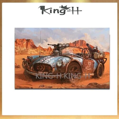 High quality auto oil painting creation of modern manual painting red ferrari sports wall room to decorate the lobby hotel