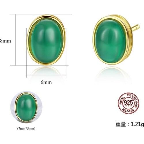HOT Sell S925 Sterling Silver Womens Square green jade Crystal zircon ruby sapphire stud Earrings