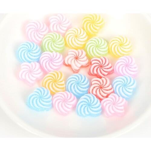 10Pcs Mixed Love Heart Round Swirl Candy Resin Kawaii Accessories Scrapbooking Cabochon Flatback Decoration Craft Embellishment