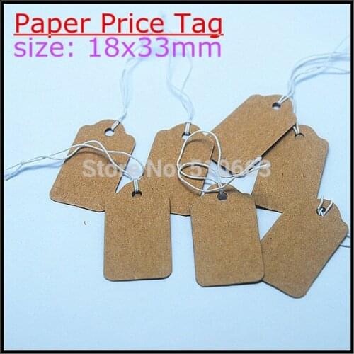 1000pcs kraft paper price tags paper labels size 18x33mm garment labels jewelry packages findings