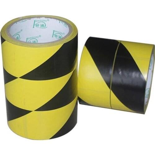 18m*4.8cm Yellow & Black Warning Tape PVC Floor Marking Tape Adhesive Carpet Zebra Taping