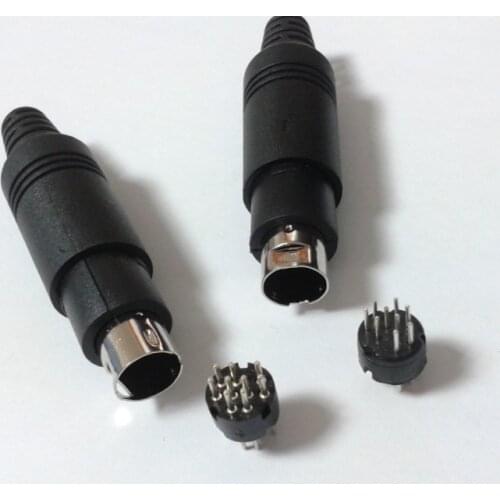 20PCS Mini DIN 9 pin male connector adapter soldering