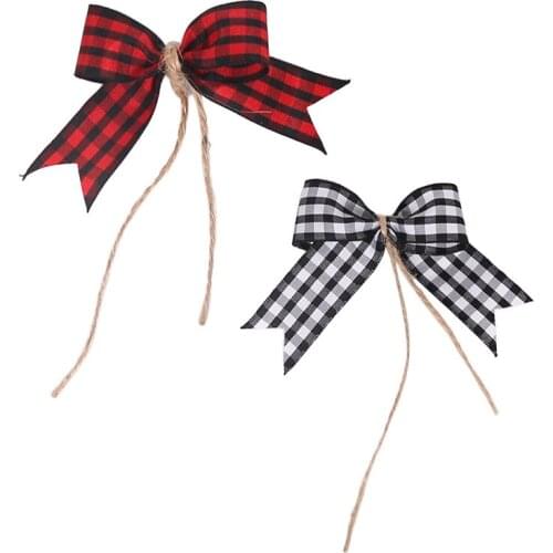 4Pcs/Pack Christmas Small Bow Christmas Tree Decoration Gift Box Packaging New Year Decorations Bows For Crafts