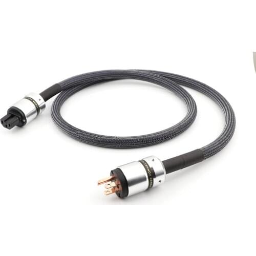 4N OFC AC US Power Cable Audio Extension Power Cable With Aluminum US Brass Red Copper Plated Power Plug + IEC Female Connector