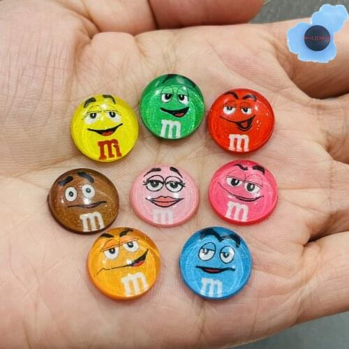50pcs Wholesale M&M Resin Children Shoe Decorations Shoes Accessories For Kids Backpack Croc Jibz Charm Party Gifts