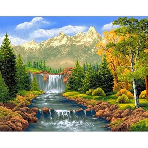 5D Diamond Embroidery Landscape Waterfall DIY Diamond Painting Diamond Mosaic Crafts Gifts Diamond Pattern Paintings Rhinestones