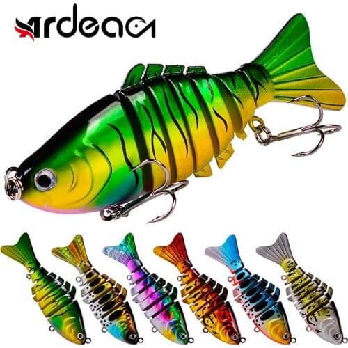 Ardea Multi-section Hard Bait 95mm 15g Sinking Wobblers 7 Segment Crankbait Black minnow Colourful Jerkbait Fishing Lure Pesca