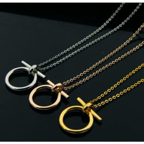 Gold Color Horseshoe Pendant Necklace for women Stainless Steel Vintage Lucky Choker Necklace Men Link Chain Jewelry Gift